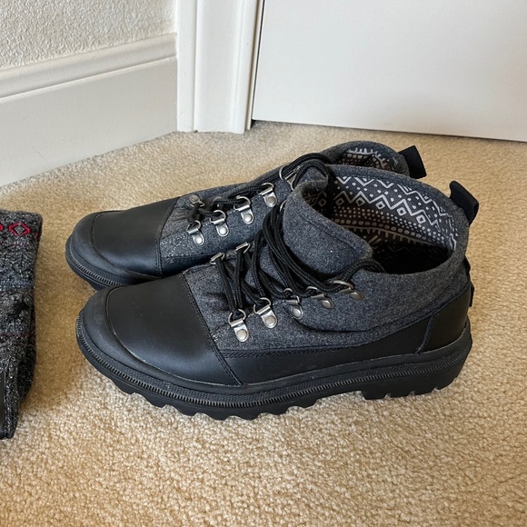 TOM’S MENS CORDOVA CHARCOAL WOOL LEATHER LACE UP HIKING BOOTS SIZE 9 NWT Mens Tom main image 2